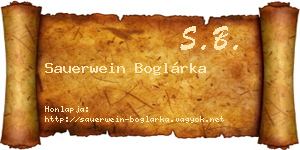 Sauerwein Boglárka névjegykártya